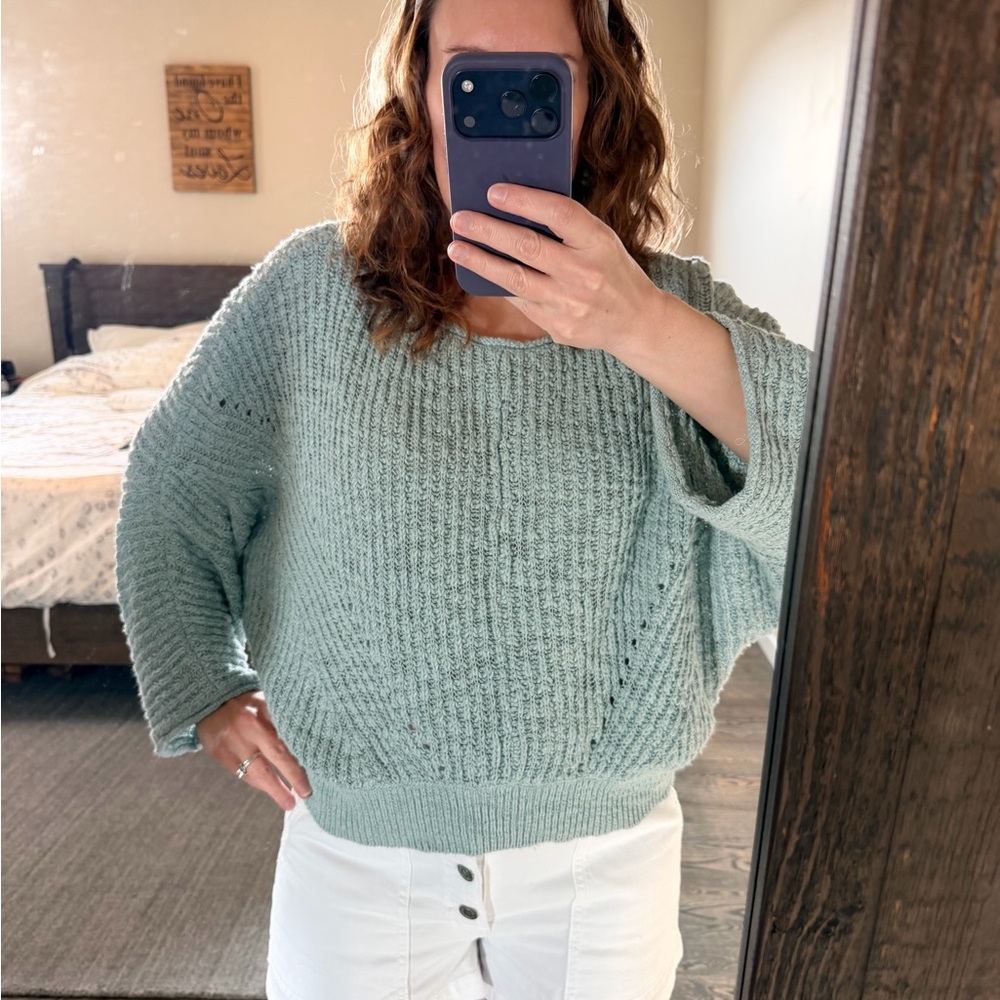 Anthropologie Open Knit Dolman Sleeve
